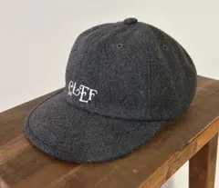 CLEF （クレ）ウールキャップ グレー　美品　ストリート　革バンド