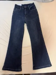 ダークブルー ブーツカットフレアデニム