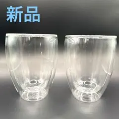 【新品】ダブルウォールグラス 2個セット 約400ml 耐熱ガラス 二重構造
