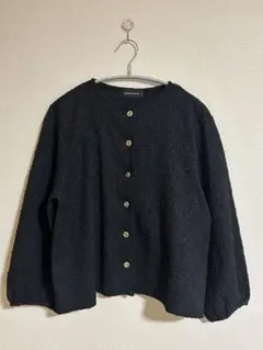 GALLORIA クルーネックカーディガン ブラック