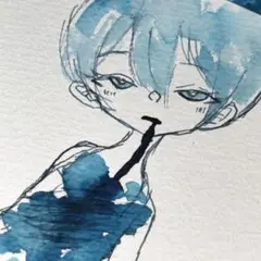 Ｎｏ．36 オリジナル手描き原画アナログイラスト 一点物 ポストカードサイズ