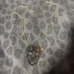 スカルデザイン ネックレス チェーン、スカルトップ共にゴールド