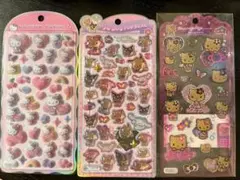 正規品　キティ　うるちゅる　コットンパフィー　ドロップジェリー　シール3点セット