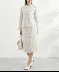 ROPÉ PICNIC ノーカラーツイードジャケット 38 セットアップ可能