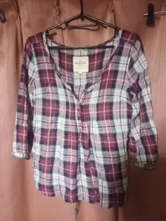 abercrombie fitchアバクロ 薄手チェック柄 長袖シャツ