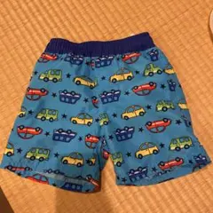 ベビー水着 車柄 青色