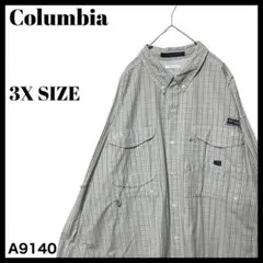 ビッグサイズ コロンビア PFG チェック柄 長袖フィッシングシャツ UVカット