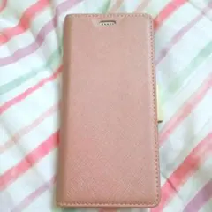 Android　Xperia　手帳型ケース 　スマホケース　ピンク色