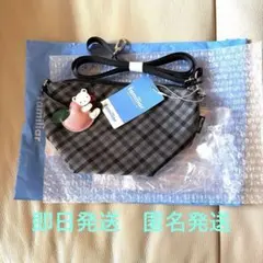 familiar ショルダーバッグ チェック柄 クマチャーム付き - メルカリ