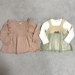 プティマイン　トップス　ニット　チュール　チュニック　100㎝