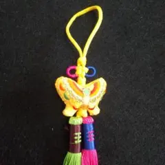 タッセル ストラップ キーホルダー 刺繍