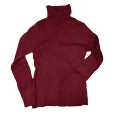 タートルネック セーター ニット リブニット レッド