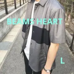 BEAMS HEART メンズ 半袖コーチシャツ ジャケット カバーオール Lのサムネイル