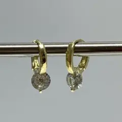 クリアストーンフープピアス