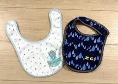 ベビー スタイ 男の子動物デザインと水滴パターン２枚セット