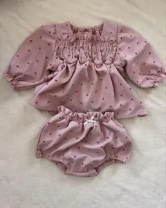 cottoli ハート柄　セットアップ 70cm