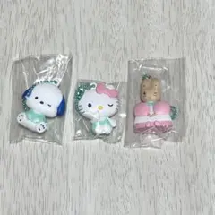 ぺたんこマスコット　teamふぁんし〜　サンリオ　ガチャ　3点セット