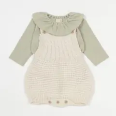 【petit main】ニットサロペットセットアップ（70cm）