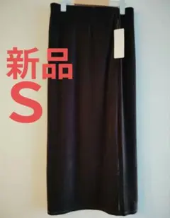 新品 GU ベロアナローマキシスカート Z+E ダークブラウン Ｓ ジーユー