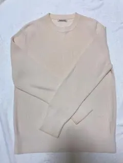 AURALEE リブ編みセーター クリーム色 長袖