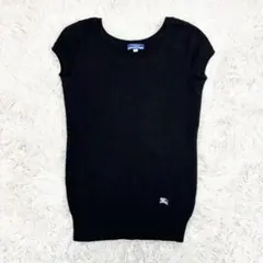 美品 バーバリーブルーレーベル カシミヤ 半袖 ニットベスト ホースロゴ 38