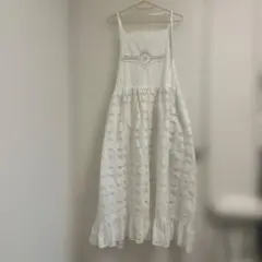 タグ付き　DEAN＆DELUCA×BEAMS レース　エプロンドレス　ホワイト