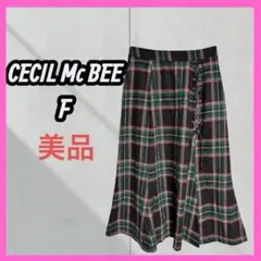 美品　[CECIL Mc BEE] チェック　スリット　マーメイドスカートのサムネイル