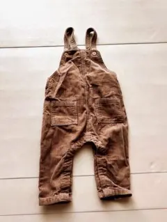 H&Mベビー　ブラウン コーデュロイ オーバーオール 80cm