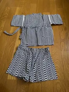 黒白幾何学模様 甚平 サイズ90