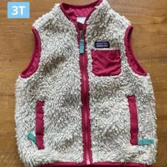Patagonia フリースベスト ベージュ/ピンク　3T レトロx