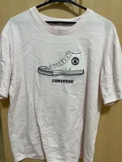 CONVERSE スニーカー刺繍 Tシャツ ピンク