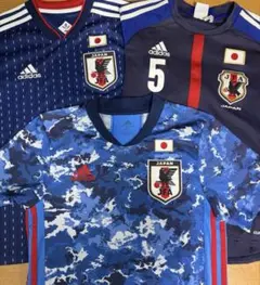 adidas 日本代表 ユニフォーム キッズサイズ ネイビー迷彩シャツ3枚セット