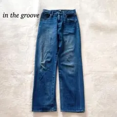 【インザグルーブ】 ワイドパンツ S レディース ストレッチ ネイビー