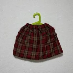 apres les cours キッズ秋冬ショート丈チェック柄スカート100cm