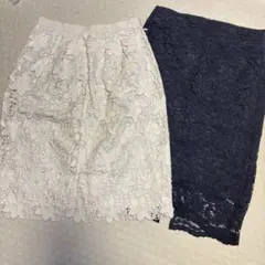 JUSGLITTY ジャスグリッティー ホワイト花柄レースタイトスカート＆ ＧＵのサムネイル