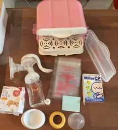 ピジョン 電子レンジスチーム　消毒ケース、搾乳セット