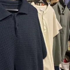 ヘンリーネック ポロシャツ セット ワッフル 90s 半袖のサムネイル