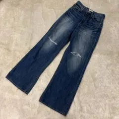 H&M Loose bootcut ルーズブーツカット フレア ダメージ デニム - メルカリ