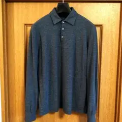 美品 ZANONE 長袖ポロシャツ ダークブルー 50