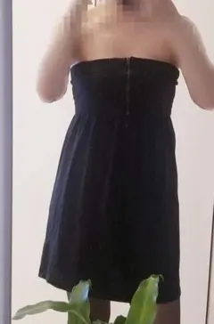 ZARAチューブトップ/ベアトップワンピース黒