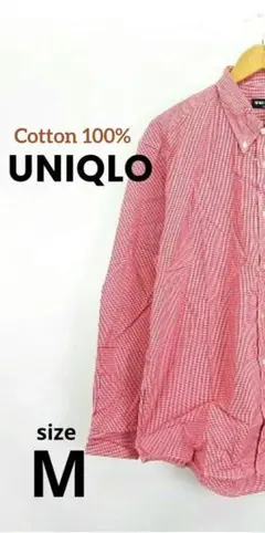 【UNIQLO】ユニクロ/綿/長袖ギンガムチェック柄ブラウス／シャツ/ゆったり