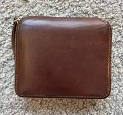 スロウ SLOW 二つ折り財布 ジップ　ブラウン