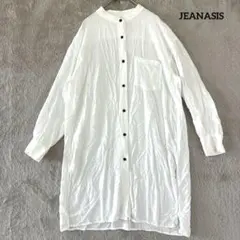 ジーナシス JEANASIS バンドカラー シャツワンピース F 白
