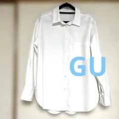 GU ホワイト 長袖シャツ Mサイズ　Lサイズ ポリエステル　白シャツのサムネイル