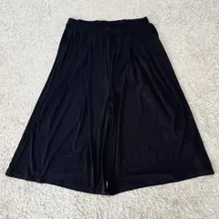 ワイドパンツ(5L)ウエストゴム 黒 無地 大きいサイズ ゆったり 楽ちん　大人