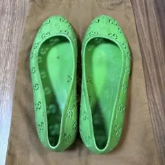 GUCCI GGロゴ ラバー フラットシューズ　レインシューズ グリーンのサムネイル