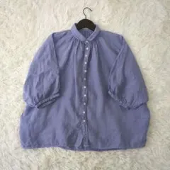 Brocante ブロカント リネンキャンバスグランシャツ SIZE:2 スミレ