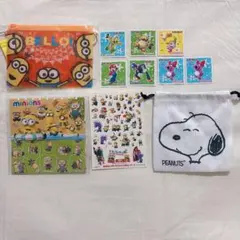 ユニバキャラ　ミニオンズ　スーパーマリオ パスケース　折り紙　ステッカー　セット