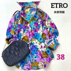 極美品✨エトロ　長袖シャツ　コットン　ボタニカル　花柄　総柄　イタリア　38