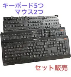 Lenovo キーボード本体5個、マウス2つ　セットのサムネイル